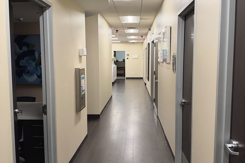 The corridor to the exam rooms at our Plano office.